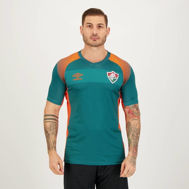 Camisa do Fluminense Aquecimento 2023 Umbro - Masculina - Foto 1