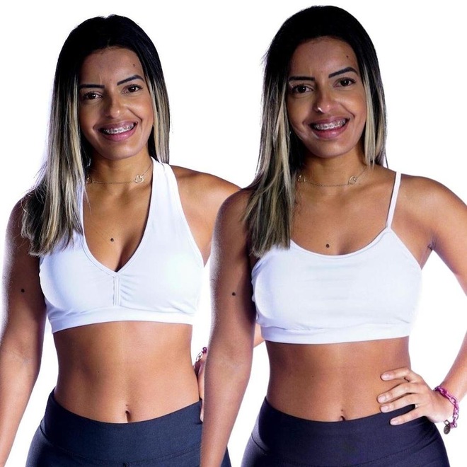 Kit de Top Nadador com Bojo Suplex Alcinha Fitness - 2 unidades - Feminino - Foto 1