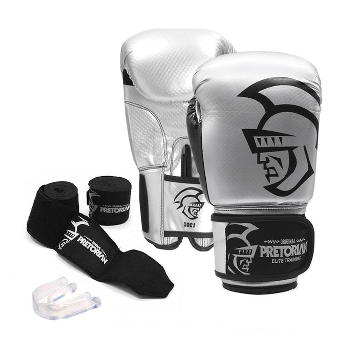 Kit de Boxe Pretorian: Bandagem + Protetor Bucal + Luvas de Boxe Elite - 14 OZ - Adulto - Foto 1