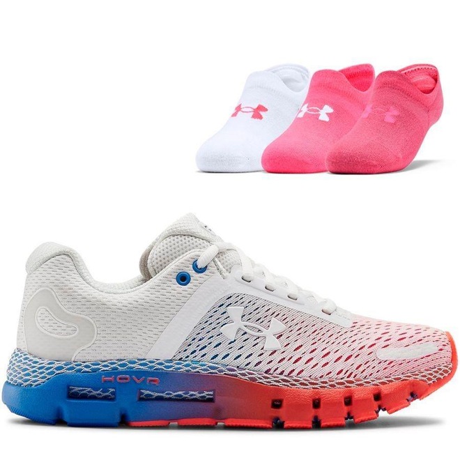 Kit Tênis Under Armour HOVR Infinite 2 + Meia Invisivel - 3 Pares - Unissex - Foto 1