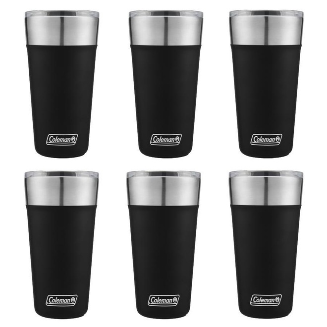 Kit de Copos Térmico Coleman com Tampa - 600ml - 6 Unds Preto - Foto 1