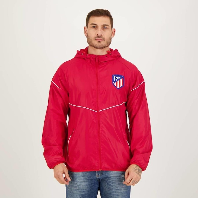 Jaqueta Corta Vento com Capuz Atlético de Madrid Futfanatics - Masculina - Foto 1