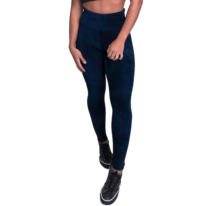 Calça Legging Mvb Modas Veludo Cotelê Cintura Alta - Feminina - Foto 1