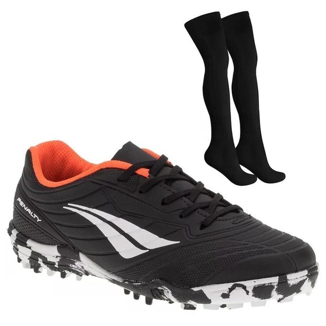 Kit Penalty: Chuteira Society Matís Xxi + Meião - Infantil - Foto 1