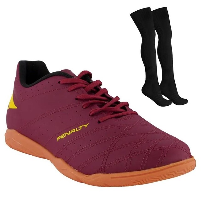 Kit Penalty: Chuteira Futsal Américas XXI + Meião - Adulto - Foto 1