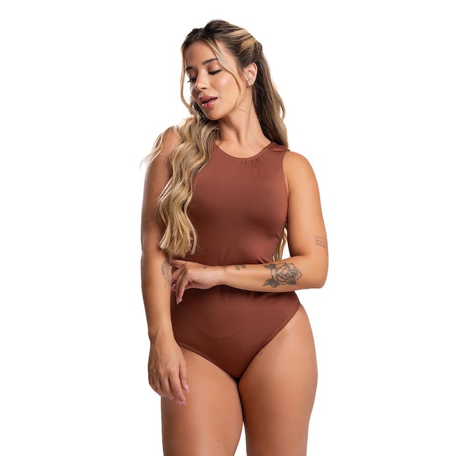 Body Fitness MVB Modas Collant Suplex Estampado - Feminino - Foto 1