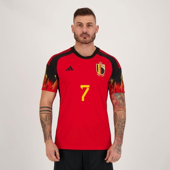 Camisa Bélgica Home 2022 7 De Bruyne adidas - Masculina - Foto 1