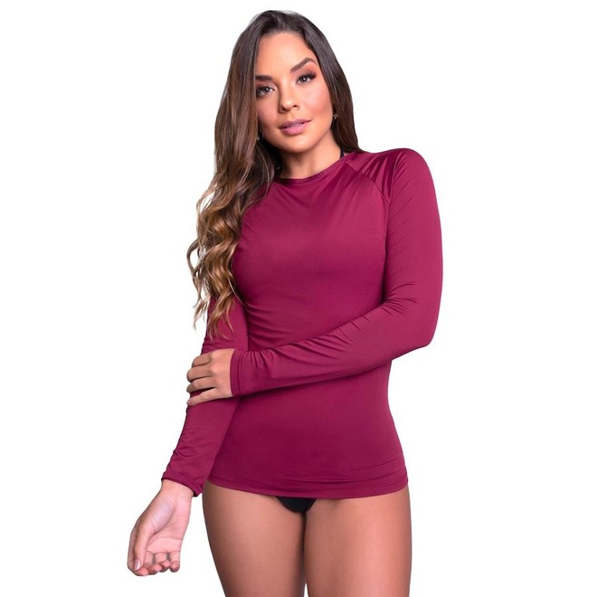 Camisa Térmica MVB Modas Manga Longa Proteção Uv 50+ - Feminina - Foto 1