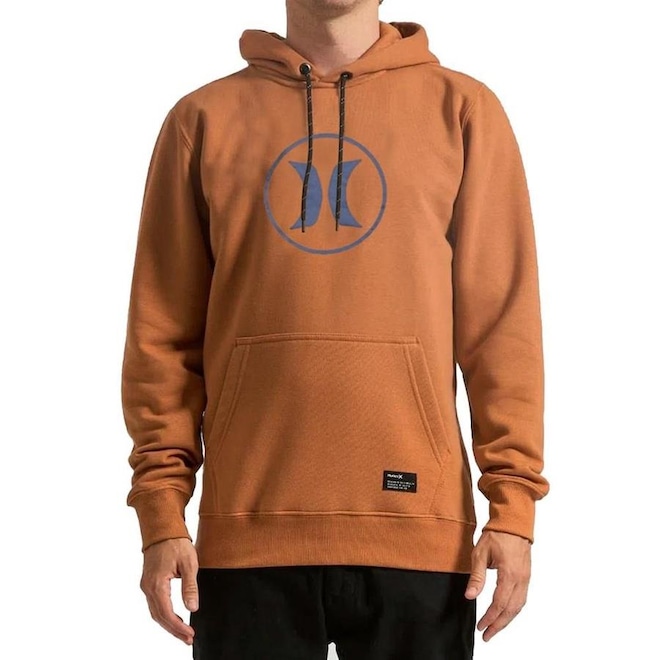 Blusão de Moletom com Capuz Hurley Canguru Circle Icon - Masculino - Foto 1