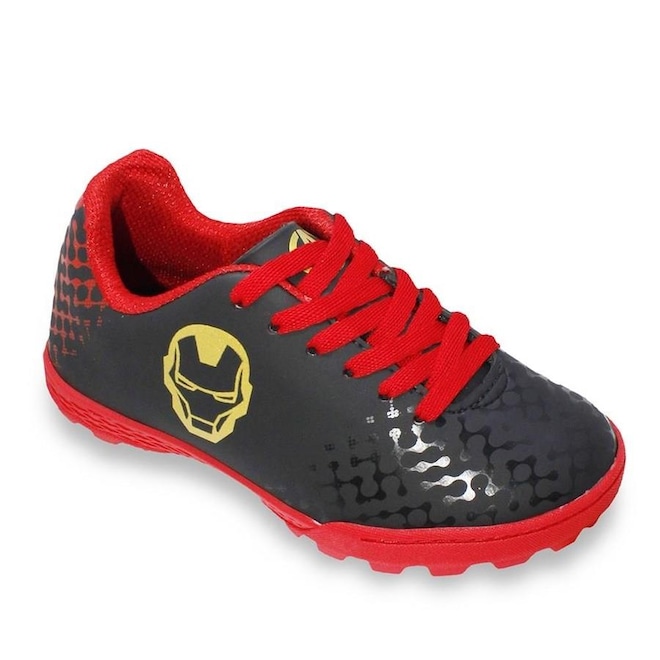 Chuteira Society Dray Marvel Homem De Ferro - Infantil - Foto 1