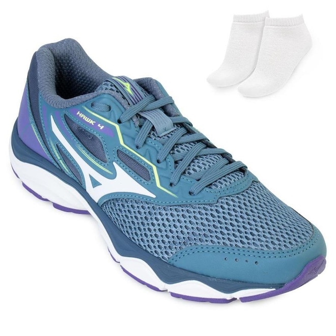 Tênis Mizuno Wave Hawk 4 + Meia MZ23 - Feminino - Foto 1