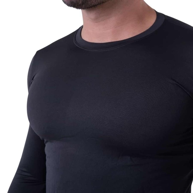 Kit de Camisas Térmica Segunda Pele Performance Moda Manga Longa com Proteção Solar 50+ - 3 Unidades - Masculina - Foto 1