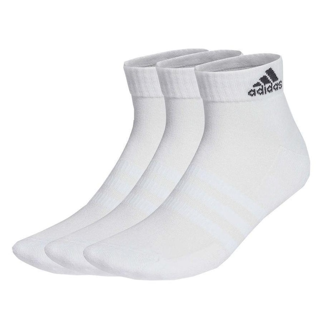 Kit Meias adidas Sportswear Ankle - 3 pares - Unissex - Foto 1