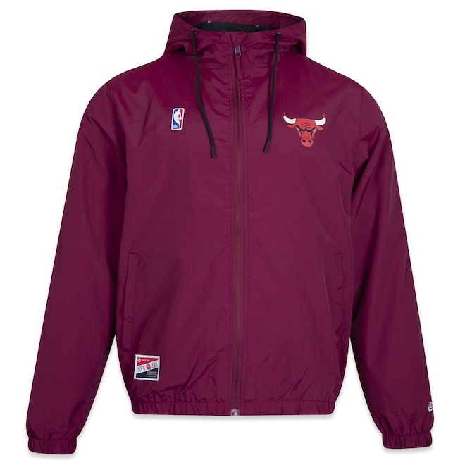 Jaqueta Corta Vento com Capuz New Era WINDBREAKER NBA CHICAGO BULLS MODERN CLASSIC - Masculina - Foto 1