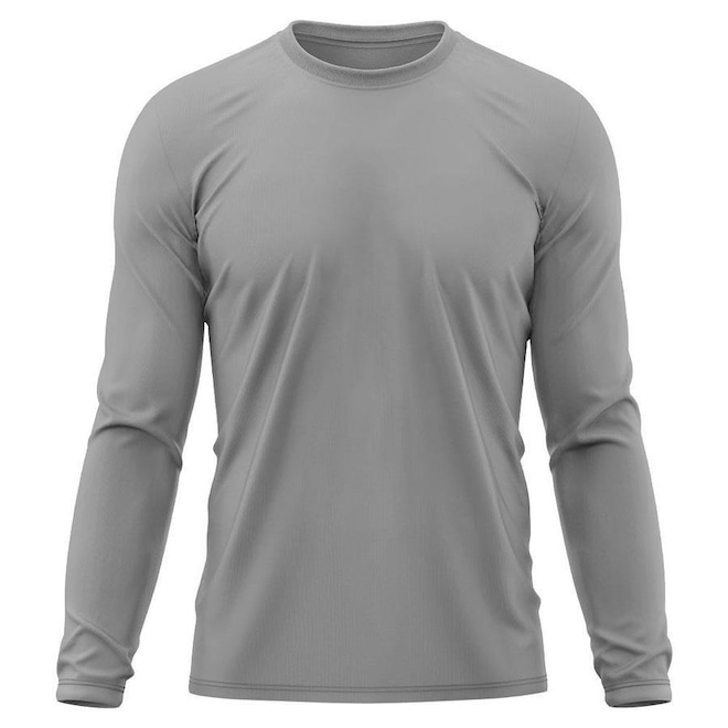 Camiseta Manga Longa Adriben Dry Fit Proteção Solar UV 50/ Treino Academia - Masculina - Foto 1