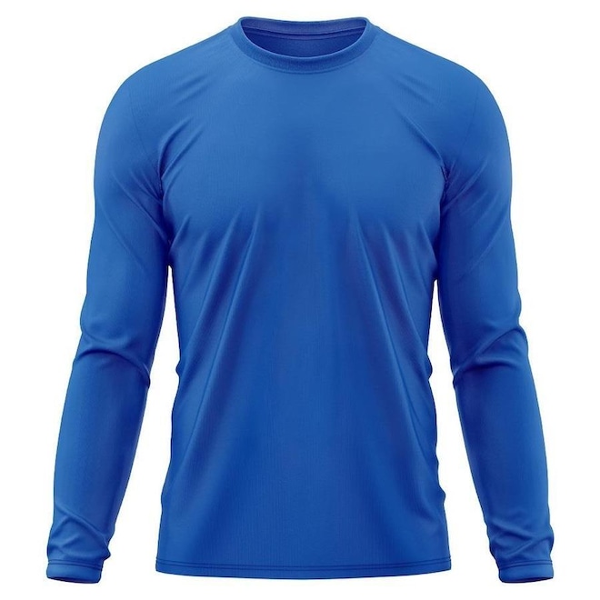 Camiseta Manga Longa Adriben Dry Fit Proteção Solar UV 50/ Treino Academia - Masculina - Foto 1