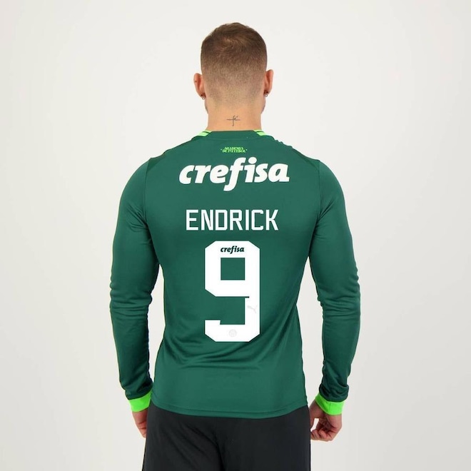 Camisa do Palmeiras Manga Longa I 2023 9 Endrick Puma - Masculina - Foto 1