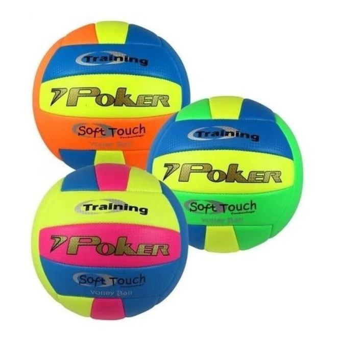 Bola de Vôlei Poker Training Neon Colors Pvc - Foto 1