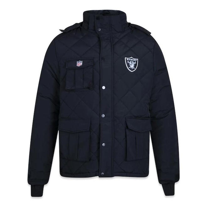 Jaqueta Puffer com Capuz New Era Ski Style Las Vegas Raiders Modern - Masculina - Foto 1
