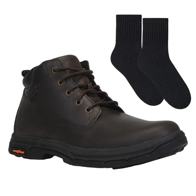 Kit Bota Skechers Segment 2.0 Brogden + Meia - Masculina - Foto 1