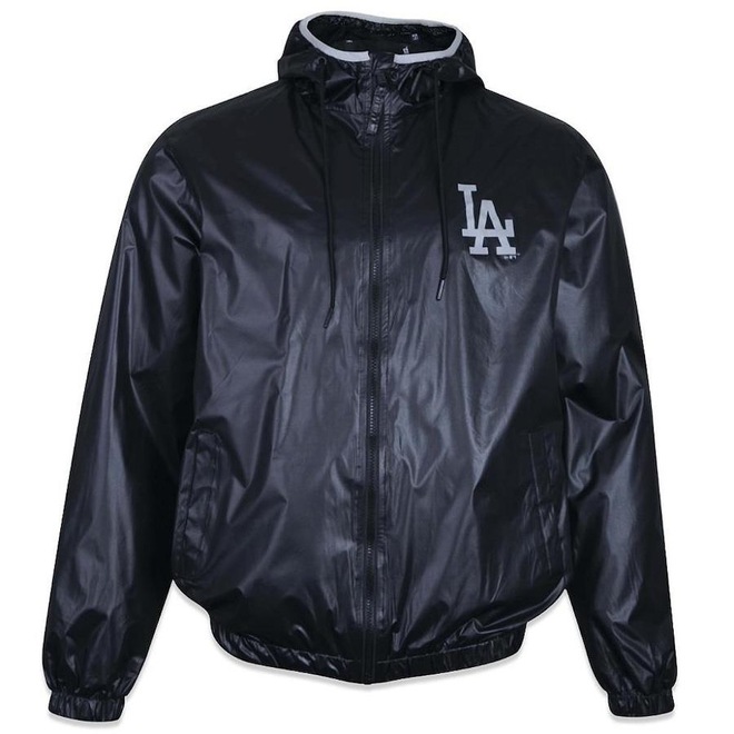 Jaqueta Corta Vento New Era Los Angeles Dodgers Core com Capuz Masculina - Foto 1
