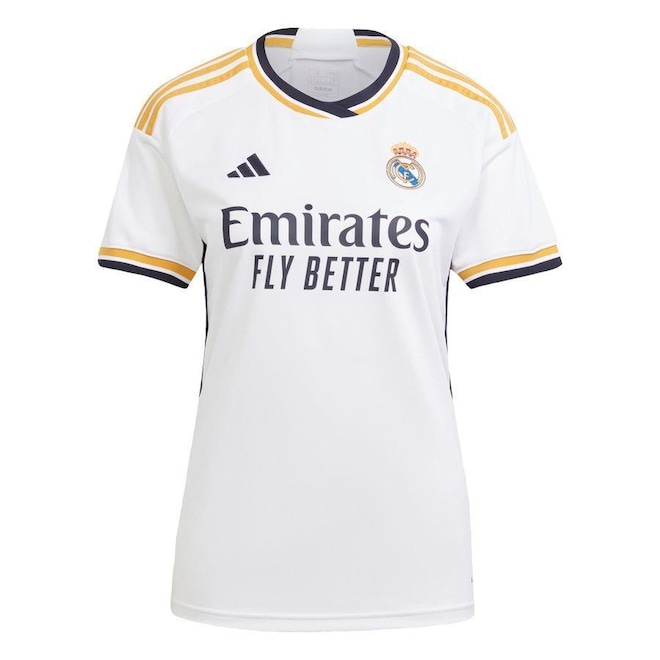 Camisa 1 do Real Madrid 23/24 adidas - Feminina - Foto 1