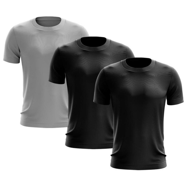 Kit de Camisas Térmica Adriben Dry Fit com Proteção Solar - 3 Unidades - Masculina - Foto 1