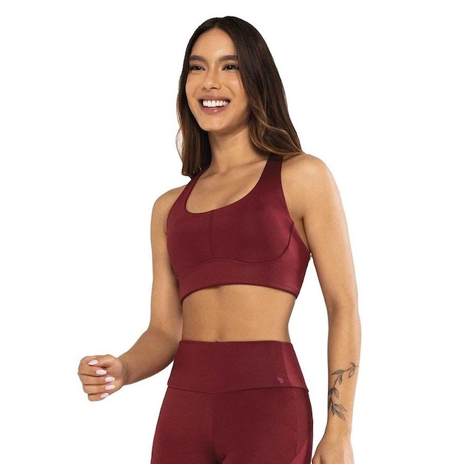 Top Fitness com Bojo Alto Giro Ecológico - Feminino - Foto 1