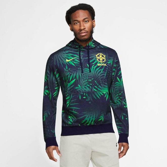 Blusão sem Capuz Nike Brasil Club Fleece - Masculino - Foto 1