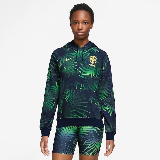 Blusão com Capuz Nike Brasil Essential - Feminino - Foto 1