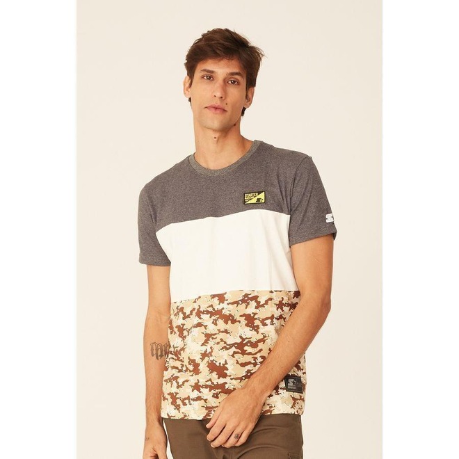 Camiseta Starter Especial Black Label Desert Cinza Mescla Escuro - Masculino - Foto 1