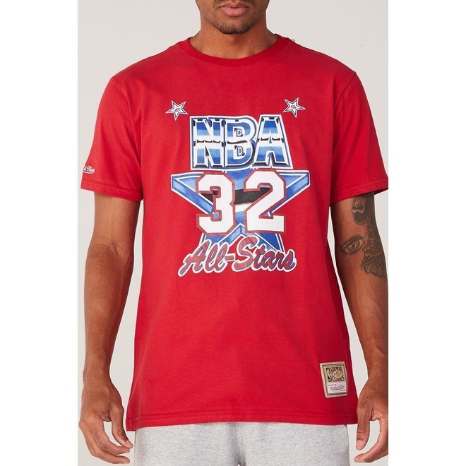 Camiseta Mitchell & Ness Estampada Nba All Star Magic Johnson - Masculina - Foto 1