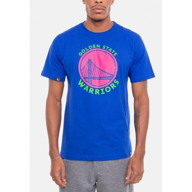 Camiseta NBA Neon Colors Golden State Warriors - Masculina - Foto 1