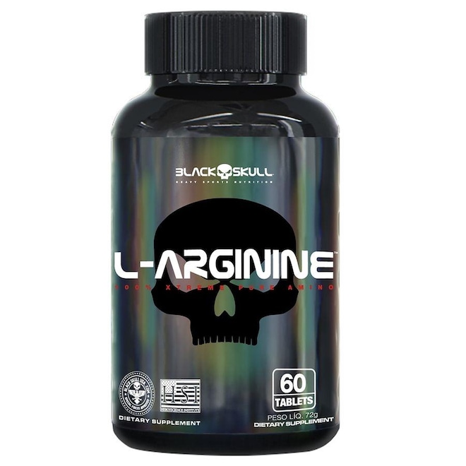 L-ARGININE - AMINOÁCIDO - 60 TABLETES - BLACK SKULL - Foto 1
