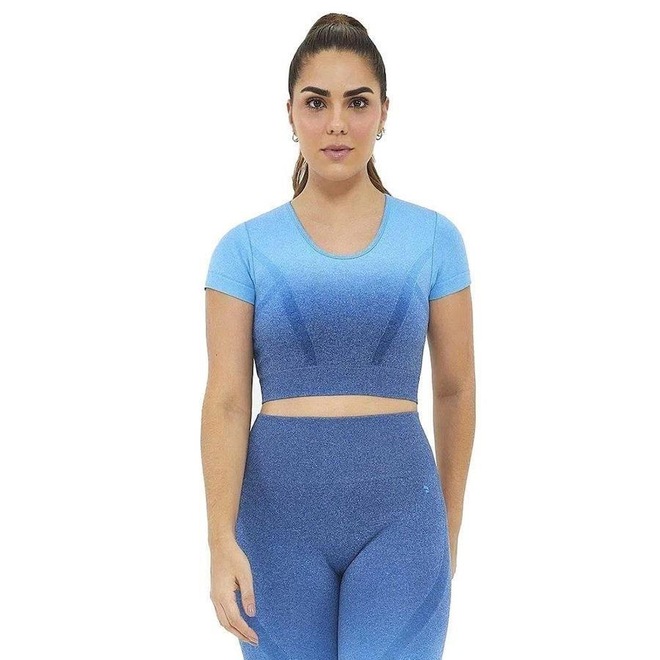 Blusa Cropped Alto Giro Gradient - Feminina - Foto 1