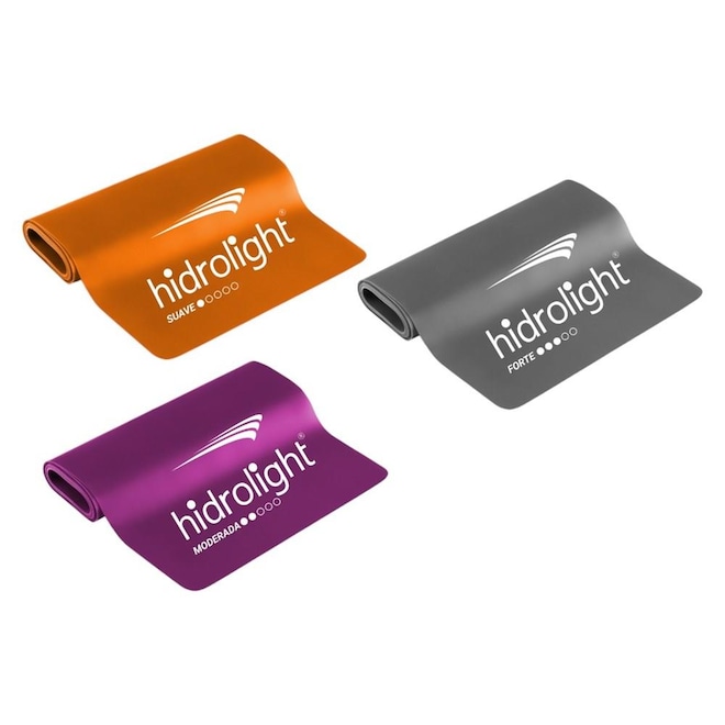 Kit Faixas Elásticas Hidrolight para Exercícios - 3 Unidades - Foto 1