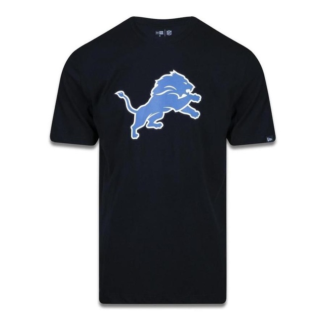 Camiseta New Era Detroit Lions Logo Time Nfl - Masculina - Foto 1