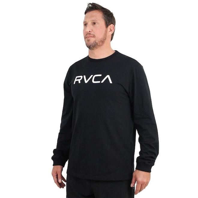 Camiseta Rvca Manga Longa Big Black - Masculina - Foto 1