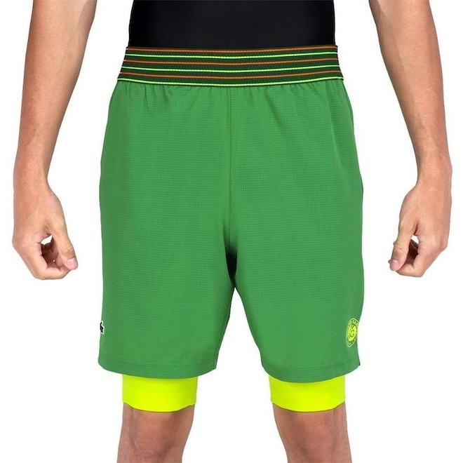 Shorts Lacoste 2In1 Gh6370 Roland Garros - Masculina - Foto 1