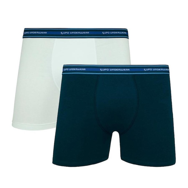 Kit Cuecas Boxer Lupo com Elastano - 2 Peças - Masculina - Foto 1