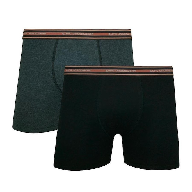 Kit Cuecas Boxer Lupo com Elastano - 2 Peças - Masculina - Foto 1