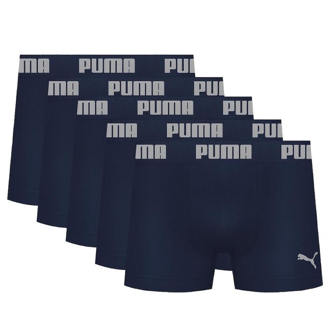 Kit Cuecas Boxer Puma Microfibra sem Costura - 5 Unidades - Adulto - Foto 1