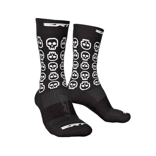 Meia de Ciclismo Cano Médio Ert Skull 15Cm - 38 a 42 - Unissex - Foto 1