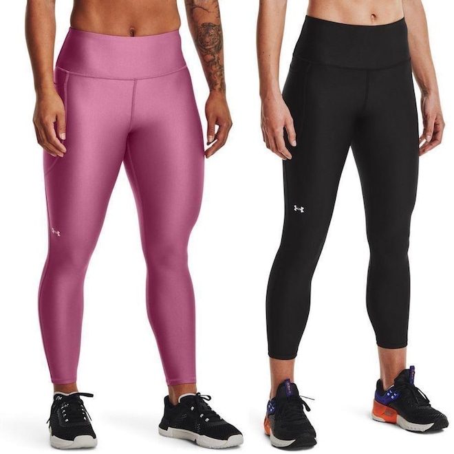 Kit Calças Leggings Under Armour 7/8 Hg Armour Hi Ankle - 2 Unidades - Feminina - Foto 1