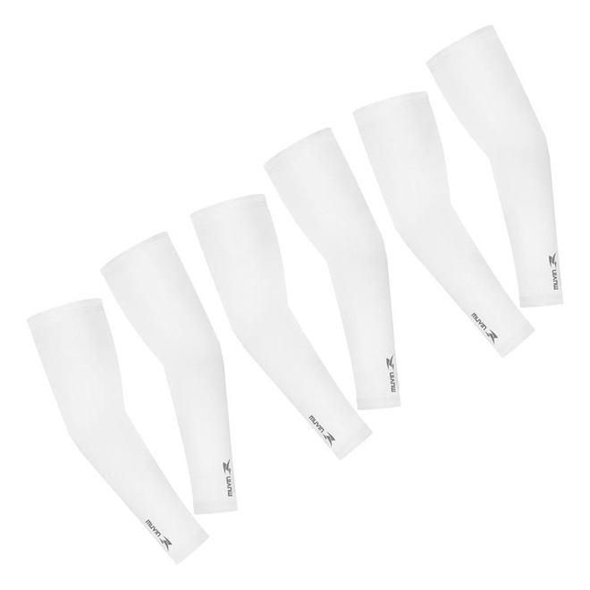 Kit Manguitos Longo Elástico Basic Muvin com Proteção Uv50+ Logo Refletivo e Tecido Dry - 3 Pares - Foto 1