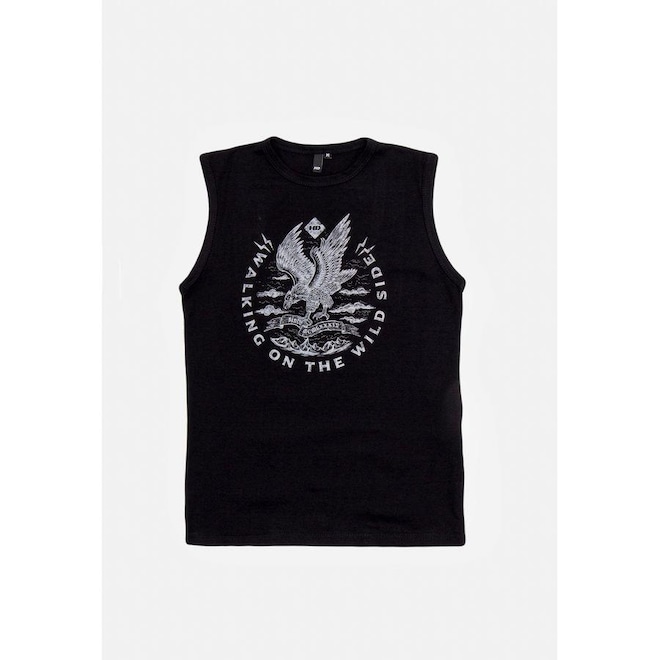 Regata HD Juvenil Estampada Eagle Preta - HD - Foto 1