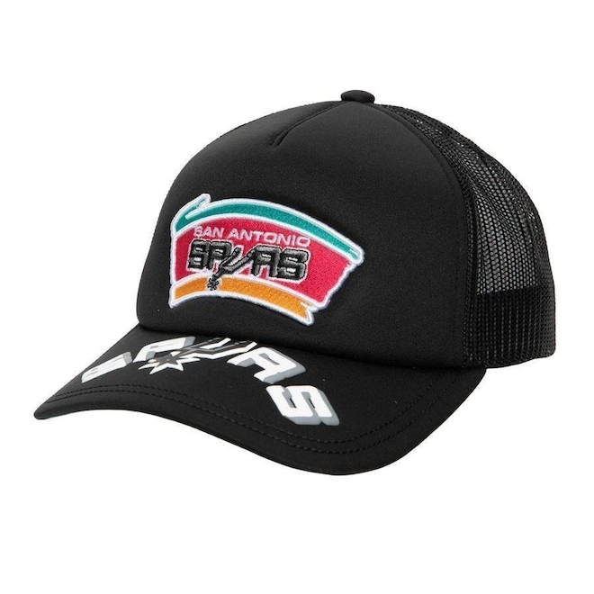 Boné Mitchell & Ness NBA Puff The Magic San Antonio Spurs - Trucker - Snapback - Adulto - Foto 1