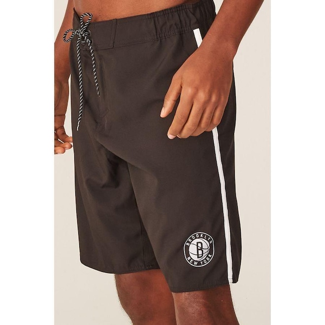 Bermuda Boardshort NBA Com Elástico Brooklyn Nets - Masculina - Foto 1