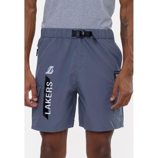 Shorts Nba Volley Los Angeles Lakers - Masculino - Foto 1