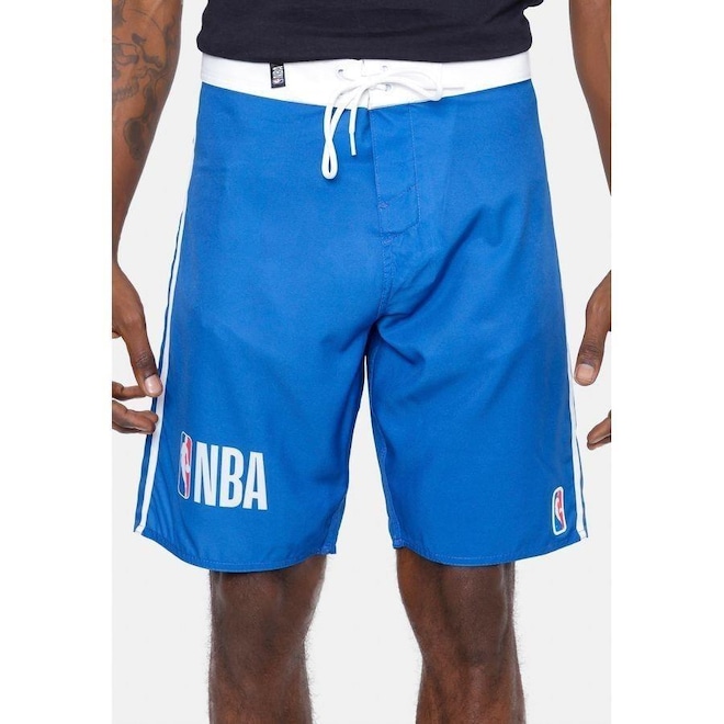 Bermuda Boardshort NBA Logo Team Royal - Masculina - Foto 1